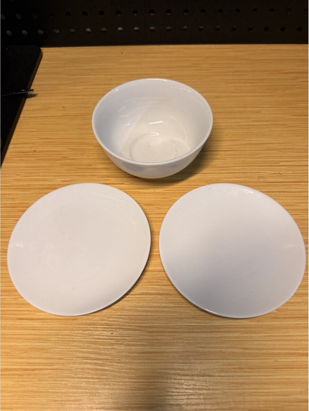 3 Fitz and Floyd Everyday White Porcelain Cereal Bowl & Plates Set of 3 VTG